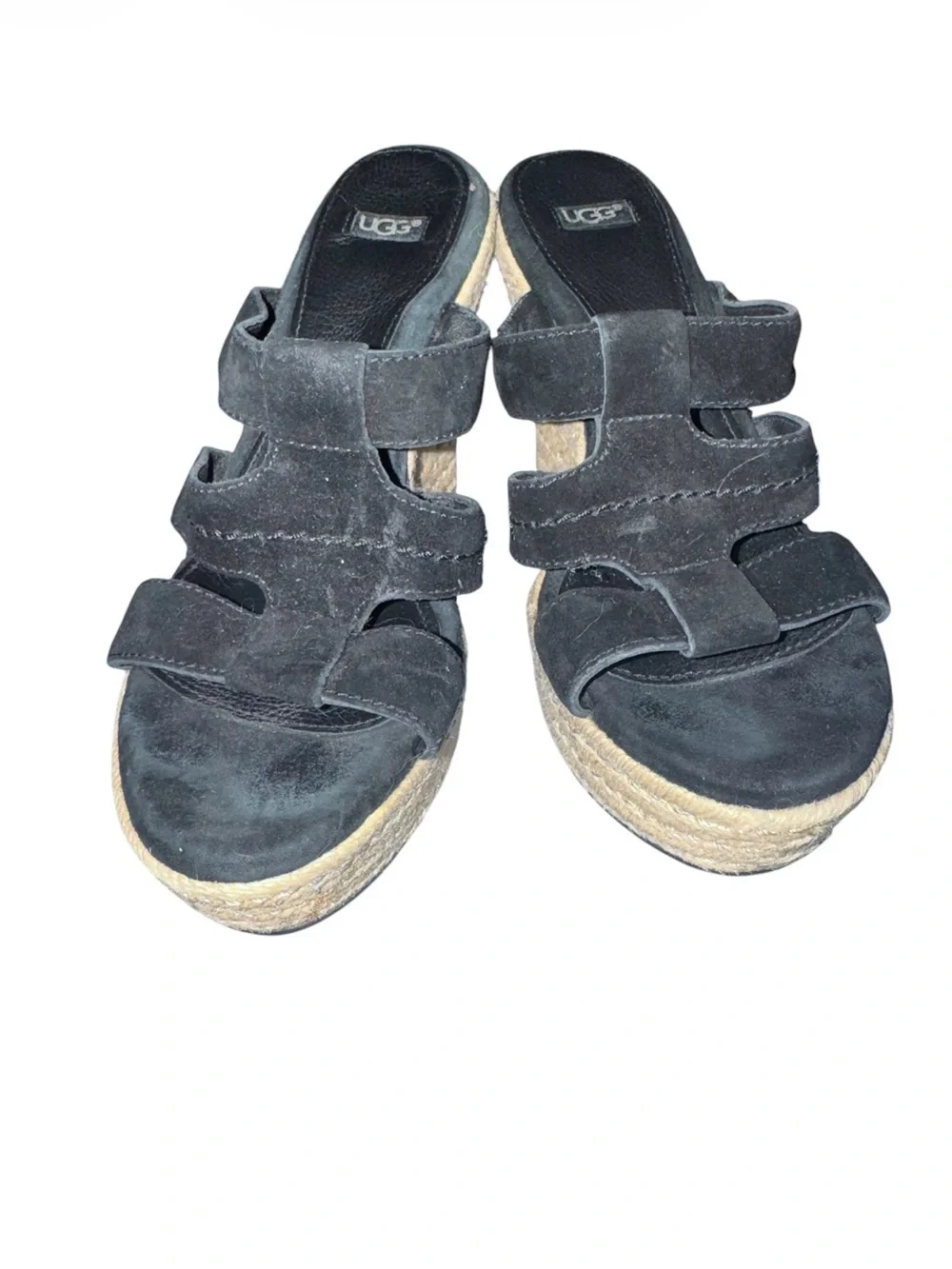 UGG Tawnie Women's BLACK SUEDE Espadrille Strappy 4+